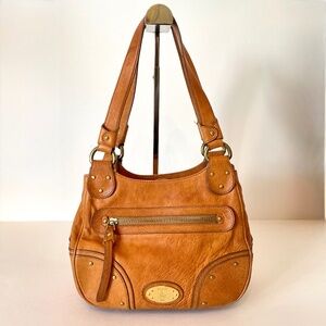 Bally Vintage tan leather shoulder bag